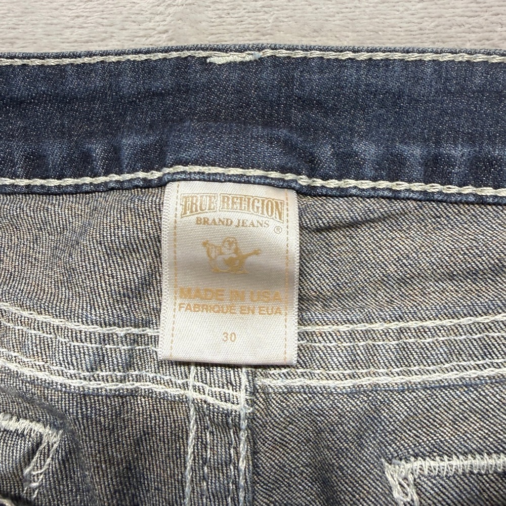 True Religion Jeans Women 30 Section Straight Petite Dark Wash Denim Embroidered - Picture 6 of 15
